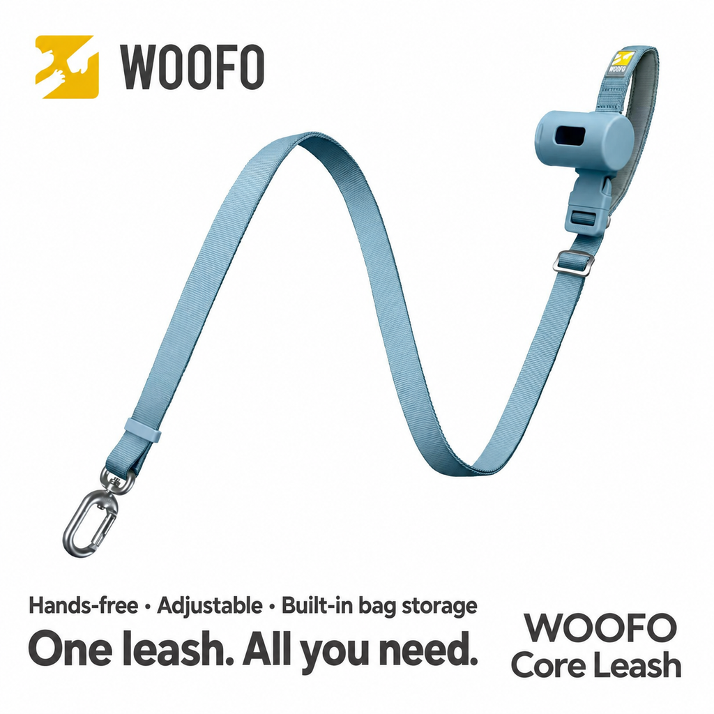 WOOFO Built-in Poop Bag Storage Dog Leash