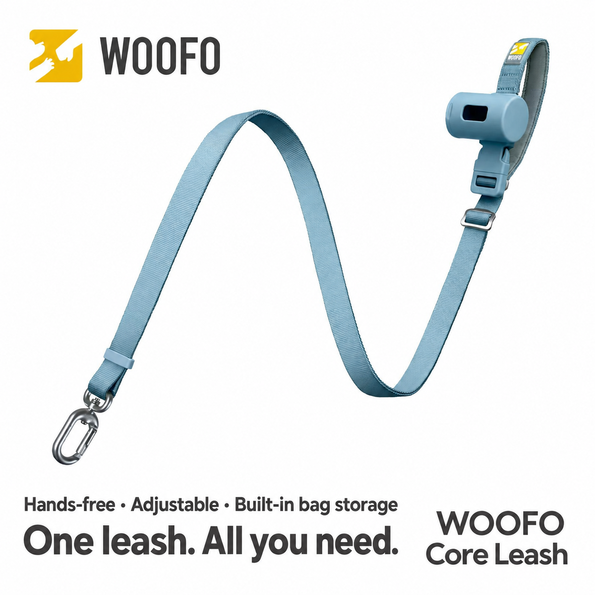 WOOFO Built-in Poop Bag Storage Dog Leash