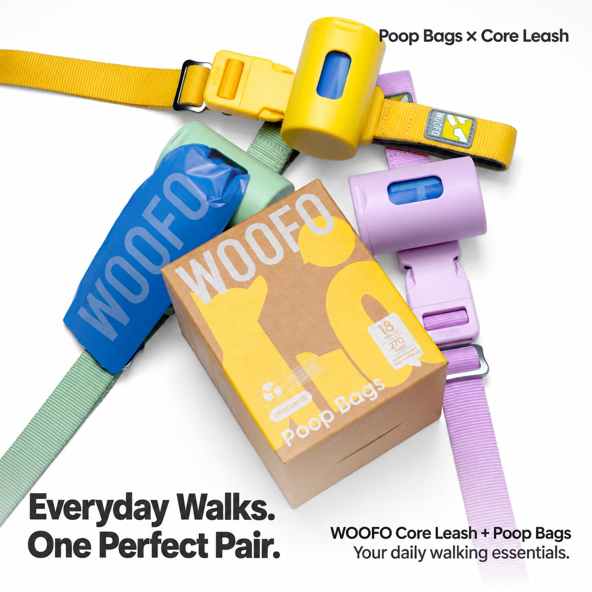 WOOFO Unscented Dog Poop Bags – 270 Bags
